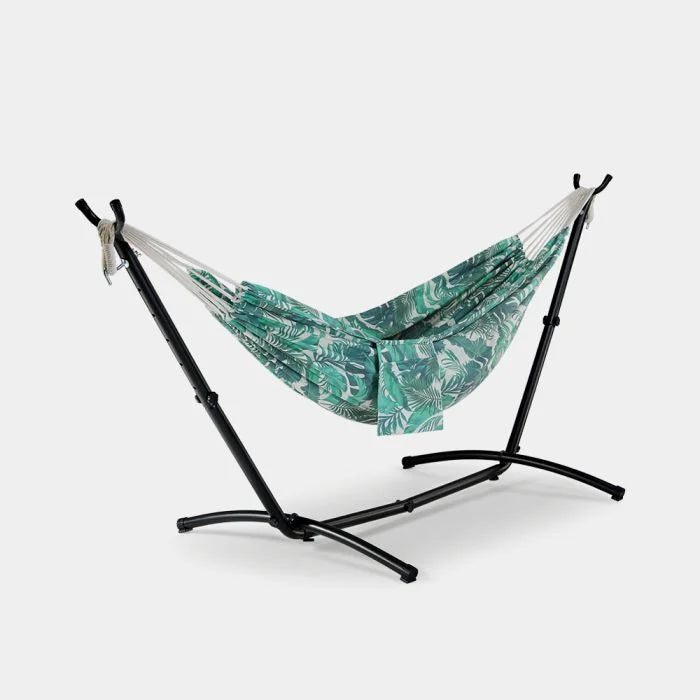 2 Person Garden Hammock with Stand – Palm Leaf Print
