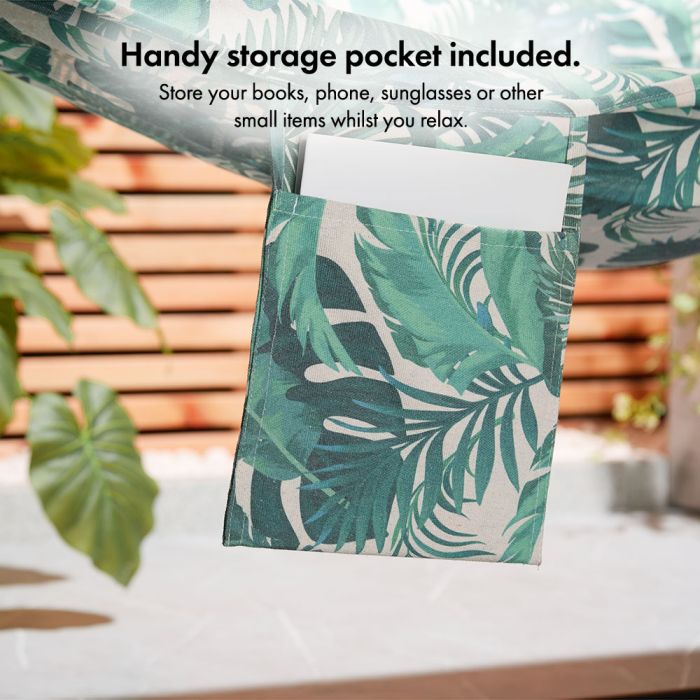 2 Person Garden Hammock with Stand – Palm Leaf Print
