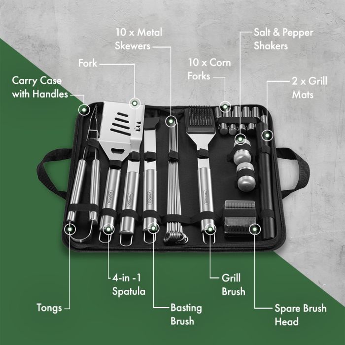 30PCS BBQ Tool Set - Stainless Steel