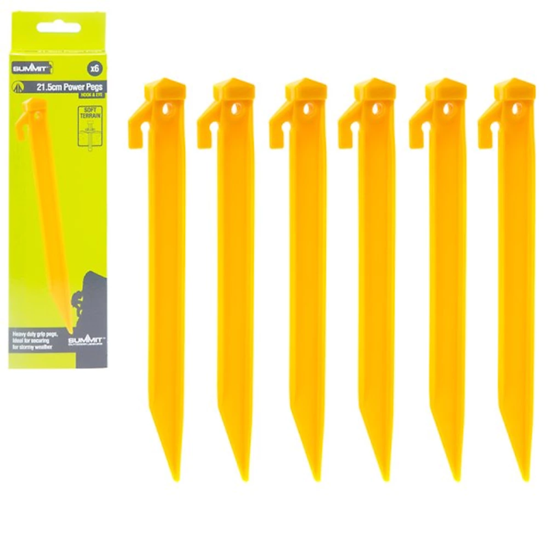 Summit 8.5" Yellow Power Pegs - 6 Pack