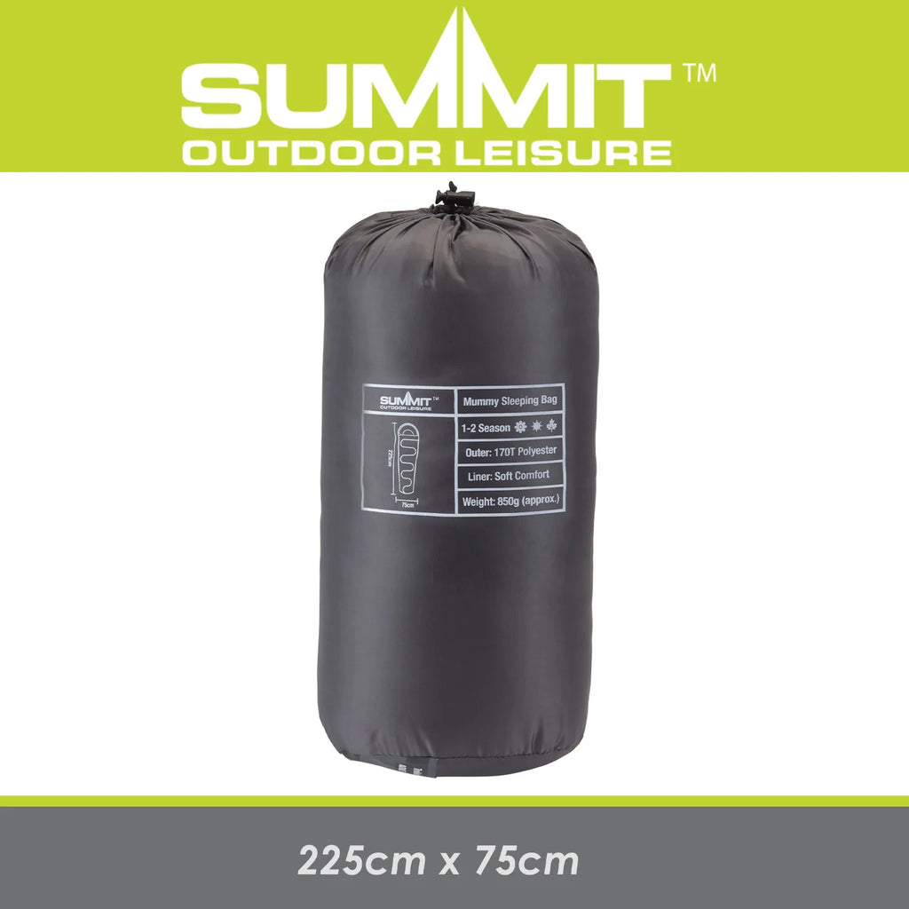 Summit 1-2 Season Mummy Sleeping Bag - Grey