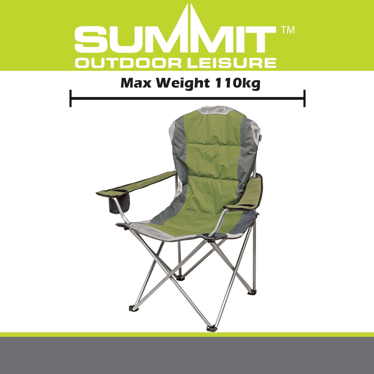 2 Pack Padded Relaxer Camping Chairs - Forest Green