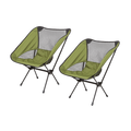 2 Pack Ultralight Camping Chairs – Compact Folding Packaway Chairs – Forest Green