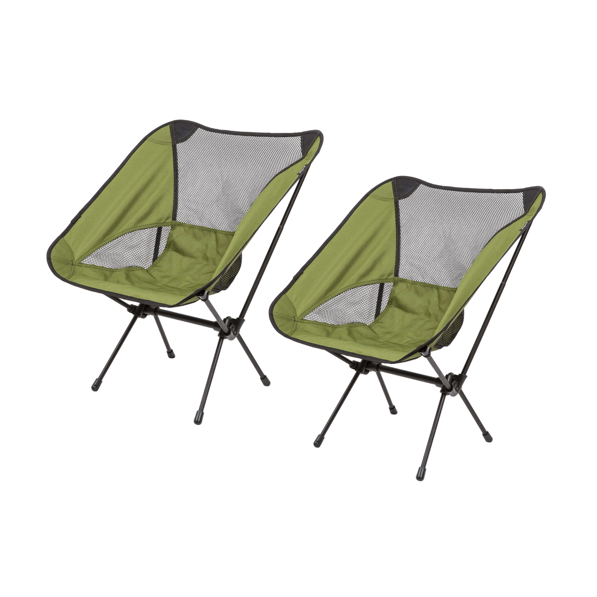 2 Pack Ultralight Camping Chairs – Compact Folding Packaway Chairs – Forest Green