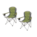 2 Pack Padded Relaxer Camping Chairs - Forest Green