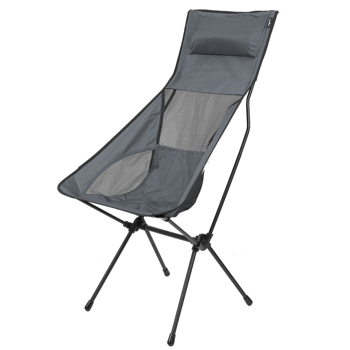 2 Pack High Back Camping Chairs – Lightweight Folding Packaway Chairs – Grey
