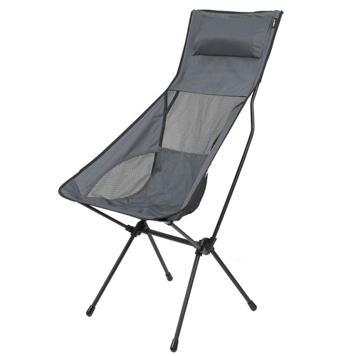 2 Pack High Back Camping Chairs – Lightweight Folding Packaway Chairs – Grey