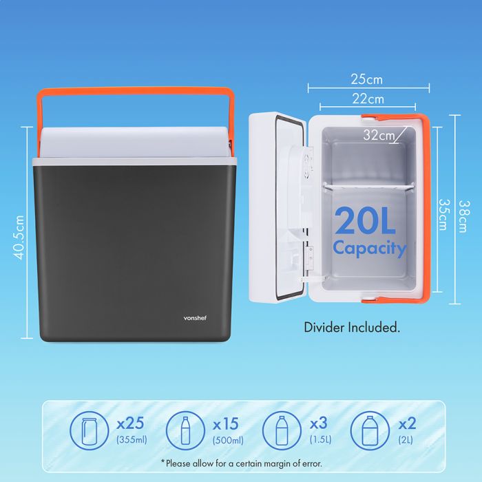 20L Electric Cool Box – Hot & Cold Insulated Camping Cooler