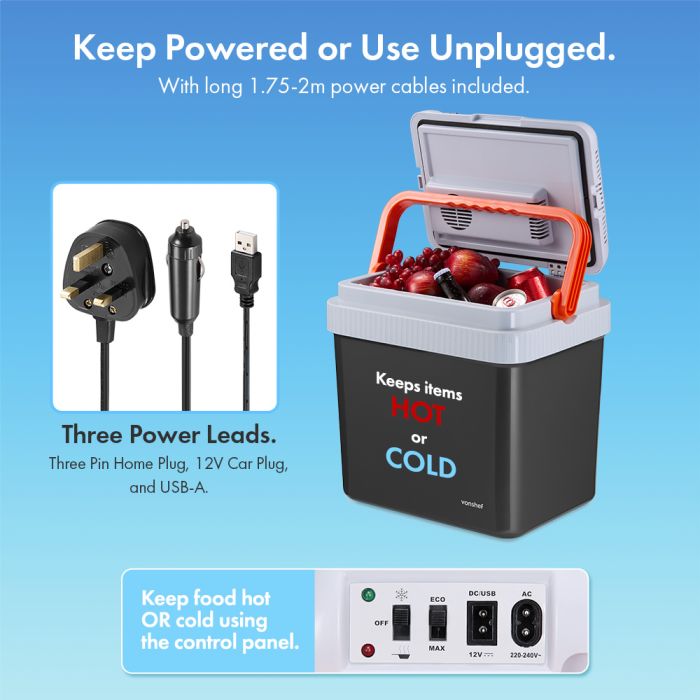 24L Electric Cool Box – Hot & Cold Insulated Camping Cooler
