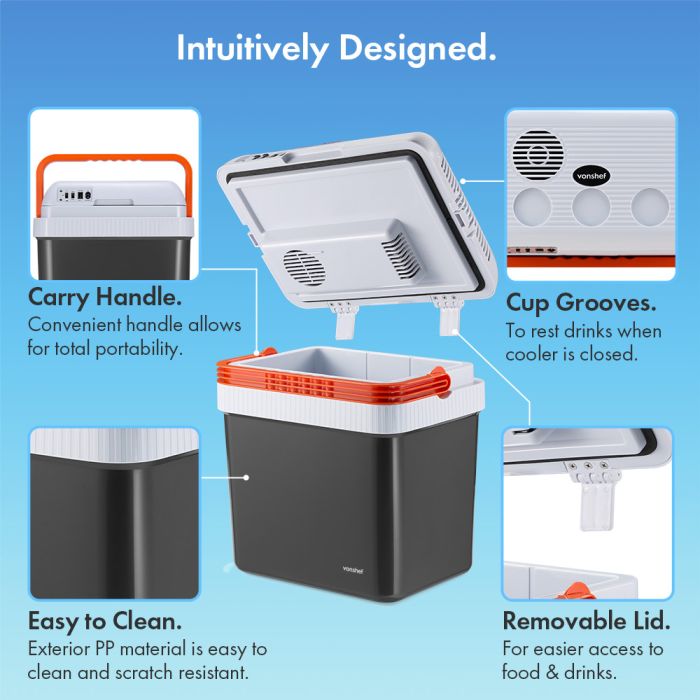 24L Electric Cool Box – Hot & Cold Insulated Camping Cooler