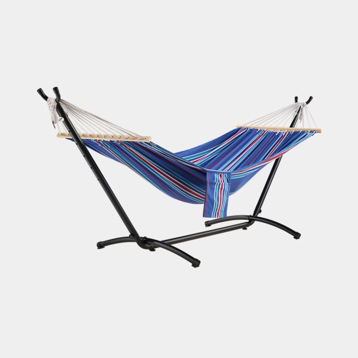 1 Person Garden Hammock with Stand – Blue & Red