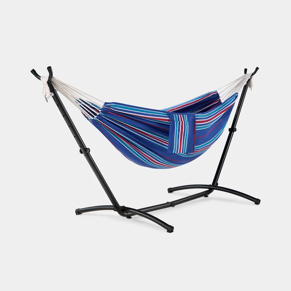 2 Person Garden Hammock with Stand – Bue & Red