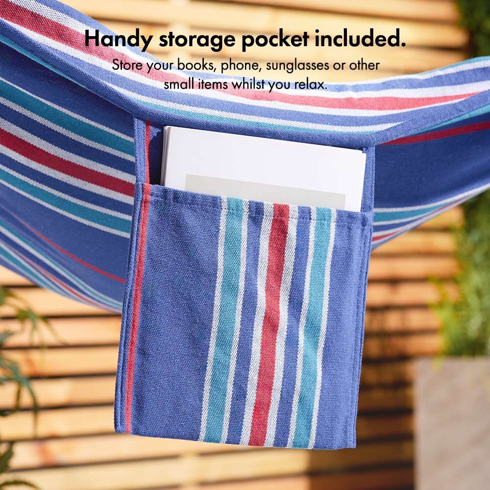 2 Person Garden Hammock with Stand – Bue & Red
