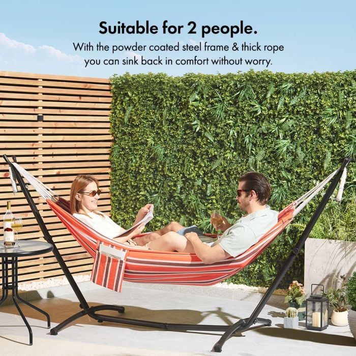 2 Person Garden Hammock with Stand – Orange