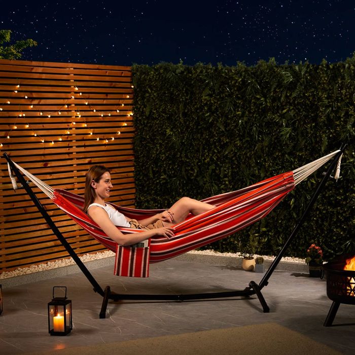 2 Person Garden Hammock with Stand – Orange