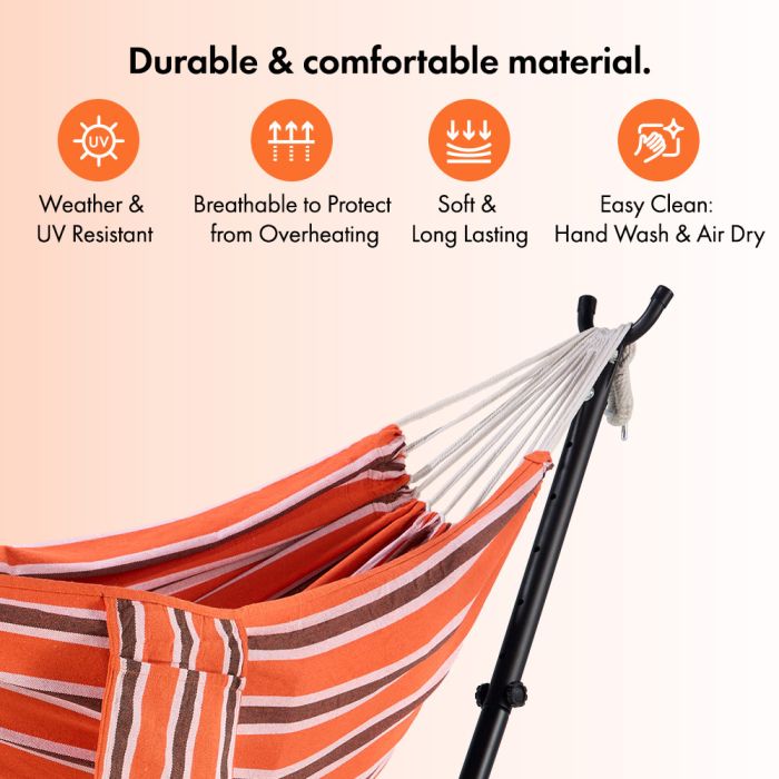 2 Person Garden Hammock with Stand – Orange