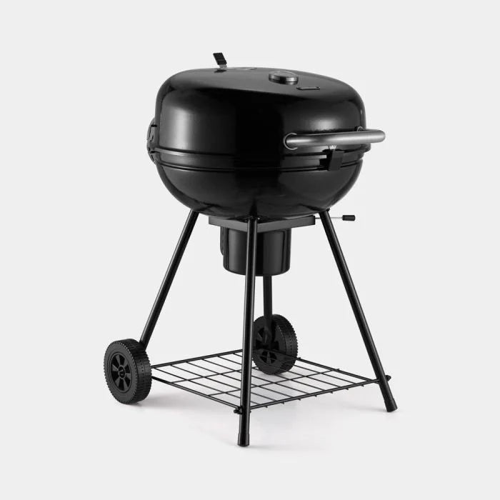 Charcoal Kettle BBQ – Enamel Steel Barbecue Grill with Wheels