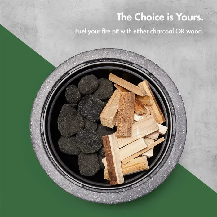 Round MgO Fire Pit – Garden & Patio Firepit Grill - VonHaus