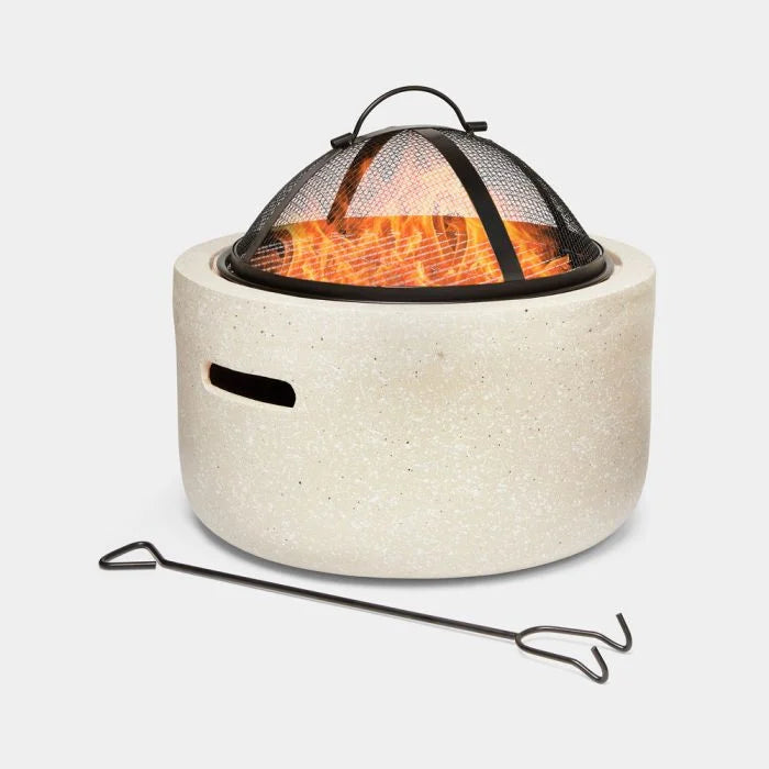 Round MgO Fire Pit – Garden & Patio Firepit Grill - VonHaus