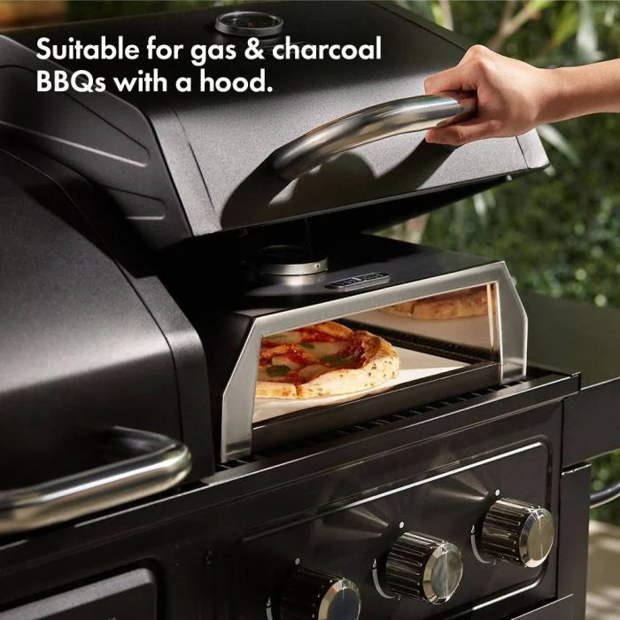 BBQ Pizza Oven with Stone – Stainless Steel Grill-Top Pizza Oven