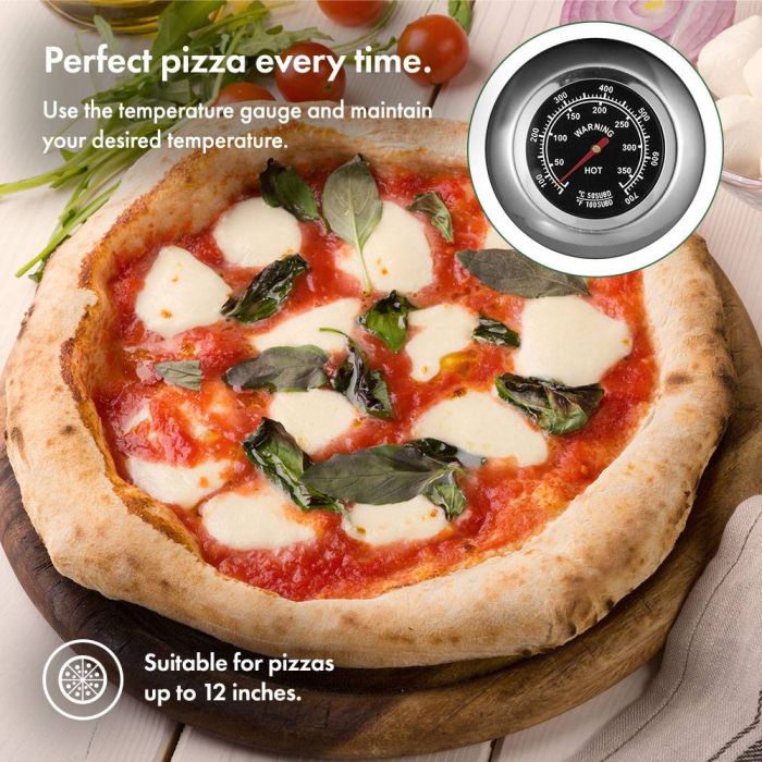 BBQ Pizza Oven with Stone – Stainless Steel Grill-Top Pizza Oven