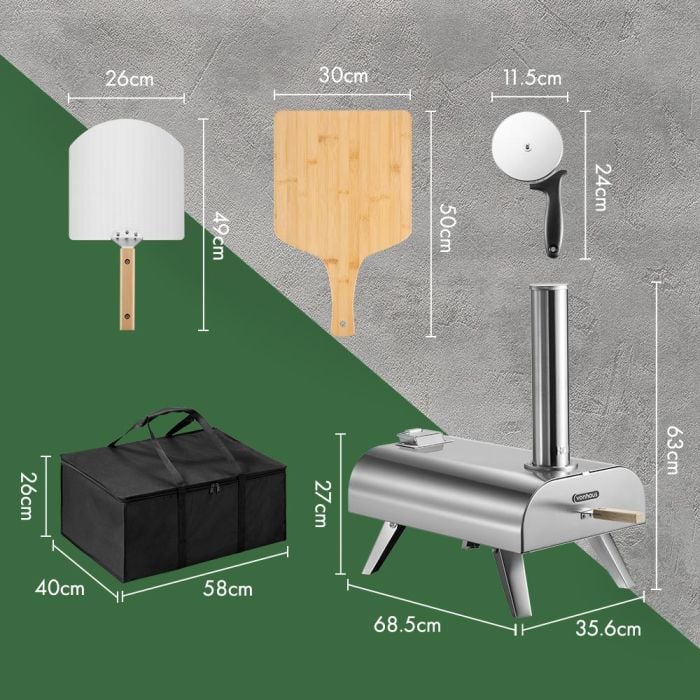 Outdoor Tabletop Pizza Oven with Accessories – For Up to 12″ Pizzas