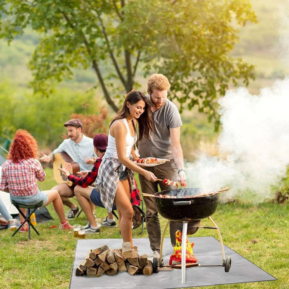 Fireproof BBQ & Fire Pit Mat – Flame Retardant Ground Protector
