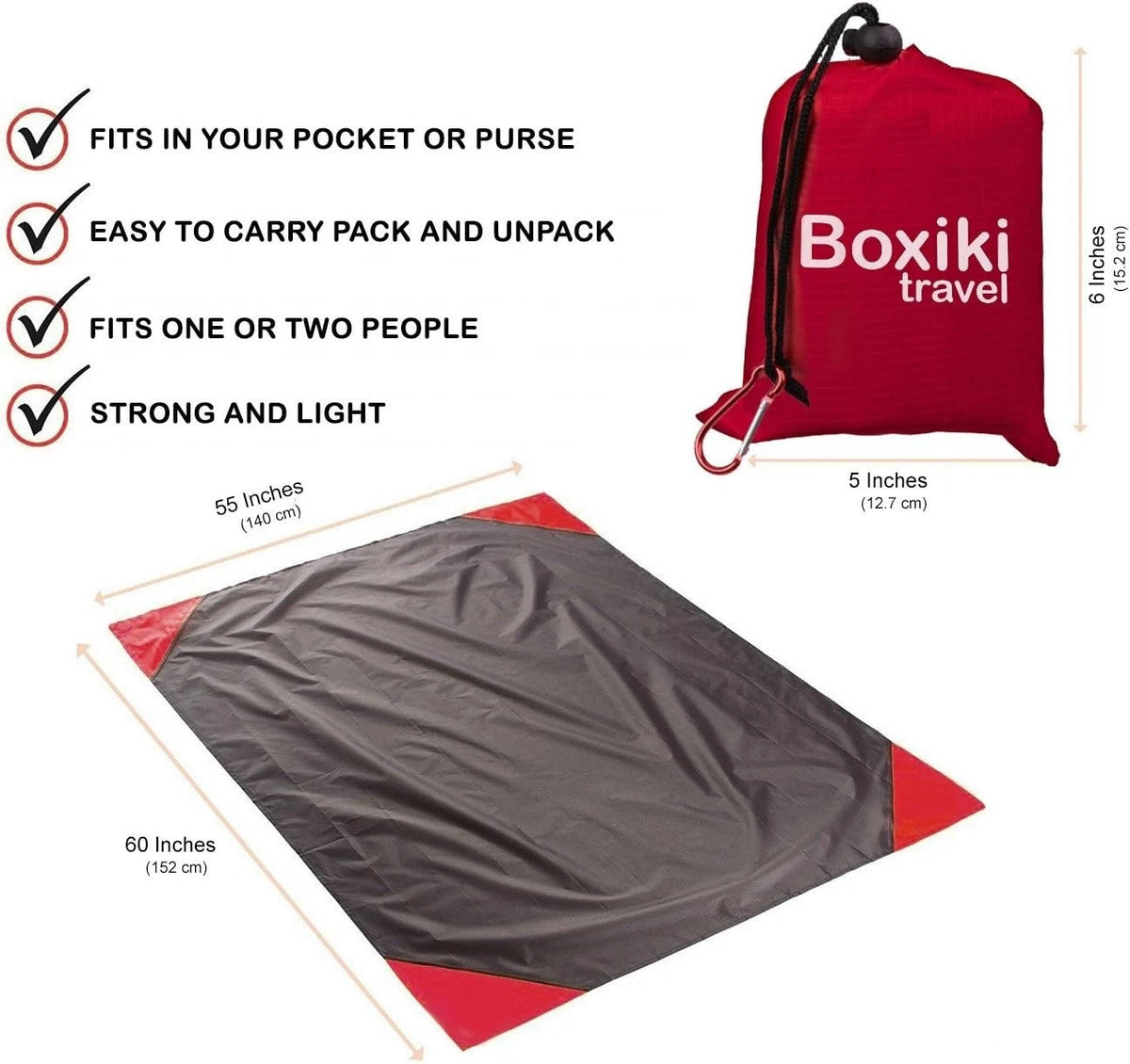 Boxiki Large Beach & Travel Towel – 140 × 152cm