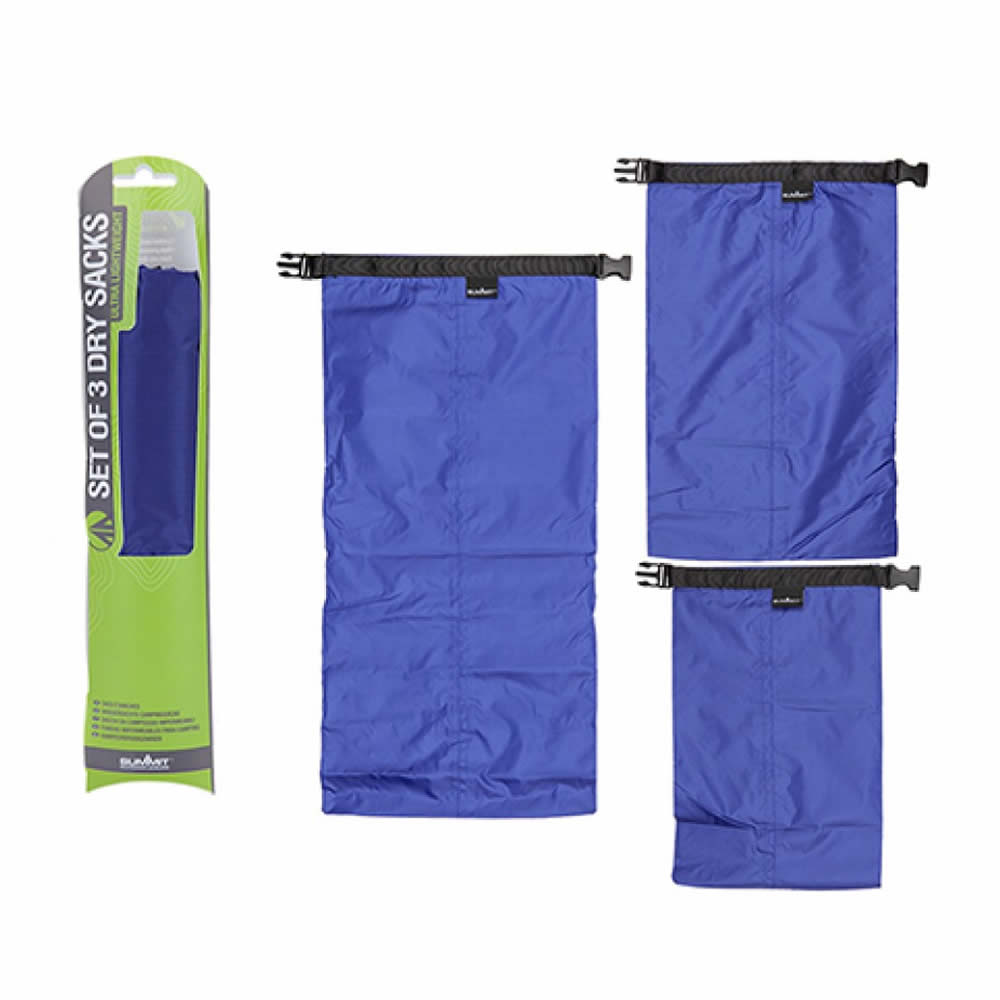 3 Piece Dry Sack Set – Lightweight Camping Bags