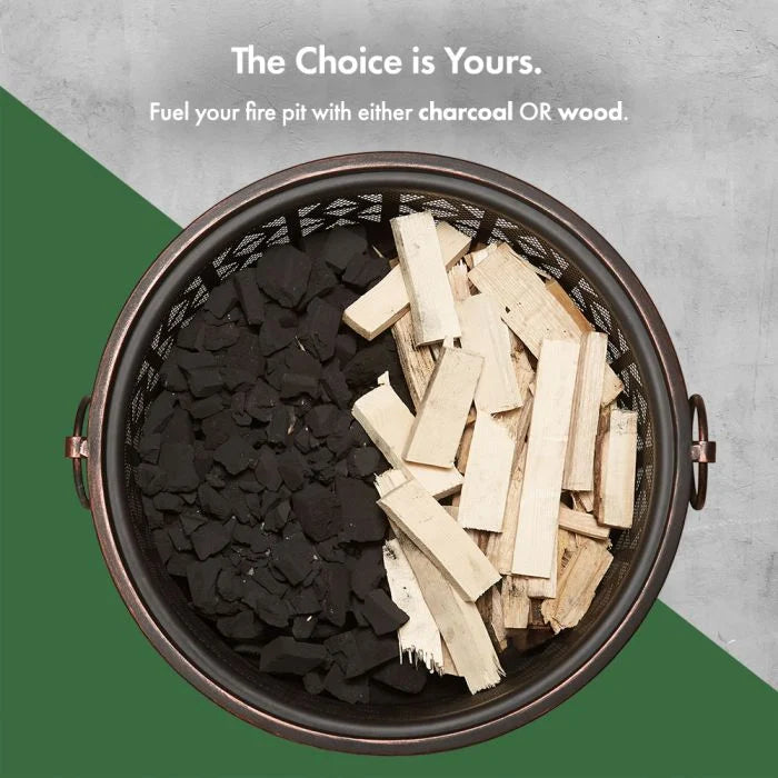 VonHaus Round Geo Design Fire Pit