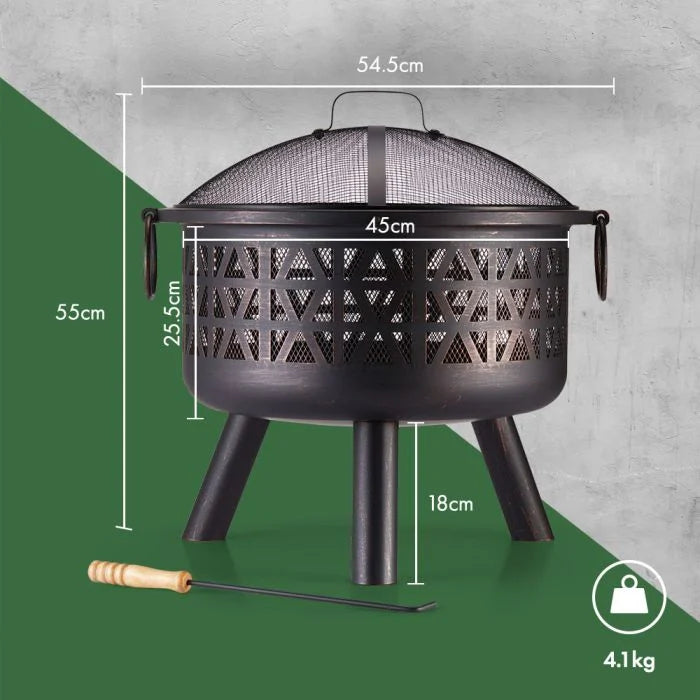 VonHaus Round Geo Design Fire Pit