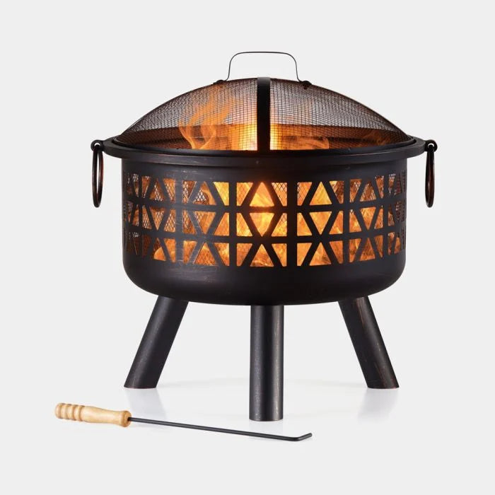 VonHaus Round Geo Design Fire Pit